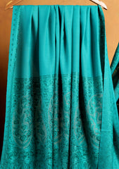 Pashmina Ari Work Jaaldar Shawl D#45 - S Green