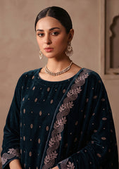 Winter - Riwaj - Velvet Stone Work 3 Pcs Suit - D#05 - Zink