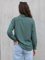 Pret - Moven - Indigo Cotton Linen Women's Shirt - Green