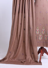 Winter - Riwaj - Pashmina Embroidered Suit - D#09 - Brown
