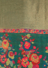 Pashmina Kaani Zari Shawl D - 19 - D Green