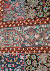 Pure Kalamkari Resham Work Shawl D - 1 - Grey
