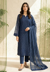Formals - Riwaj - Fancy Bamber Chiffon - 2 Pcs Suit - CBD#02 - Navy Blue