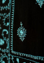 Pashmina Kashmiri Work Shawl Jaaldar D - 16 - Black
