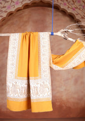 Pashmina Zari Jamawar Scarf D#02 - Mustard
