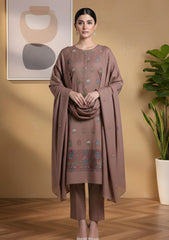 Winter - Riwaj - Pashmina Embroidered Suit - D#10 - Brown