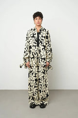 Pret - Moven - Floral Oversize Satin Shirt - Skin & Black