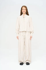 Pret - Moven - Striped Linen Blend Short Shirt - Beige