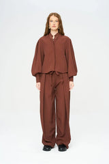 Pret - Moven - Striped Linen Blend Short Shirt - Brown