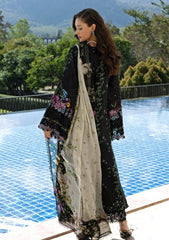 Lawn - Elaf Premium - Signature Embroidered Prints 26 - ESA#01B - BLACK THRONE