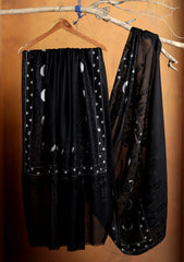 Pashmina Ari Work Jaaldar Shawl D#44 - Black