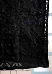 Lawn Chikankari Summer Shawl D#09 - Black