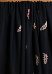 Pashmina Ari Work Shawl D#05 - Black 1