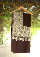 Pashmina Ari Work Shawl D - 228 - Chocolate