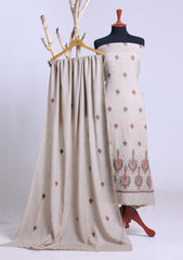 Winter - Riwaj - Pashmina Embroidered Suit - D#09 - Skin