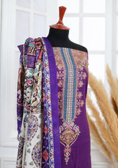 Winter - Riwaj - Embroidered Peach Leather Suit - Edit 25 - D#03 - Purple
