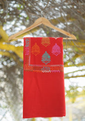 Pashmina Emboridered Shawl D - 180 - RED