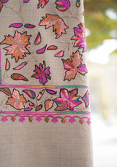 Pashmina Ari Work Shawl D - 150D - L BROWN