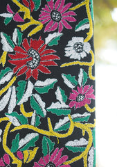 Wool Needle Work Shawl D - 46S - BLACK