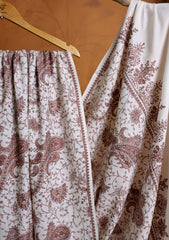 Pashmina Embroidered Jaaldar Shawl D#16 - Off White