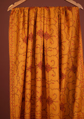 Wool Needle Work Shawl D - 40 - Mustard