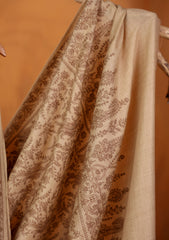 Pashmina Embroidered Jaaldar Shawl D#12 - Skin