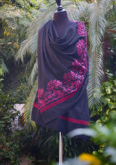 Shawl Collection - Sadias Collection - Pashmina Shawl - D#12 Black Sitara Border
