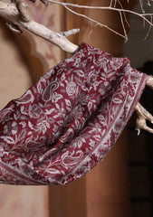 Pashmina Jamawar Scarf D#105 - Maroon