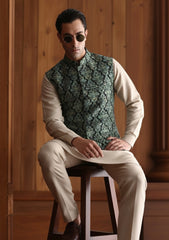 Elite Men China Boski Unstitched Waistcoat Fabric - D#88 - Multi