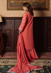 Lawn - Sahar - Festive Chikankari - CK-25-V1-02 - Gilded Coral