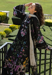 Lawn - Elaf Premium - Signature Embroidered Prints 26 - ESA#01B - BLACK THRONE