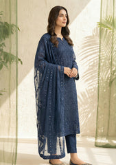 Formals - Riwaj - Fancy Bamber Chiffon - 2 Pcs Suit - CBD#02 - Navy Blue