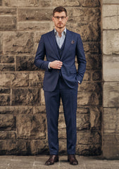 Dormeuil Amadeus 365 Wool Fabric - N Blue