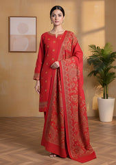 Winter - Riwaj - Pashmina Embroidered Suit - D#57 - Red