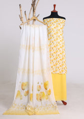 Lawn - Rubaaiyat - Digital Printed 26 - 2 By 2 - D#33 - Yellow