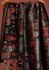 Pashmina Zari Jamawar Shawl D - 29 - Black
