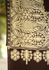 Pashmina Ari Work Shawl D - 228 - Chocolate