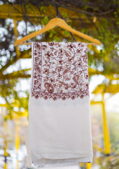 Pashmina Emboridered Shawl D - 164D - Off White