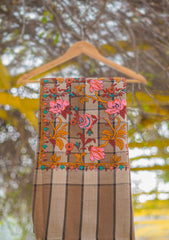 Pashmina Emboridered Shawl D - 179A - BROWN