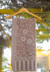 Pure Pashmina Kaani Jamawar Shawl D - 112 - Brown