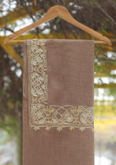 Wool Ari Work Shawl D - 24J - BROWN