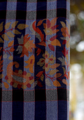 Pure Pashmina Kaani Jamawar Shawl D - 124 - B BLACK