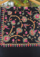 Pashmina Emboridered Shawl D - 163 - Black
