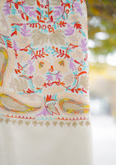 Pashmina Ari Work Shawl D - 159 - OFF WHITE