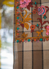 Pashmina Emboridered Shawl D - 179A - BROWN