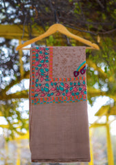 Pashmina Emboridered Shawl D - 164 - Brown