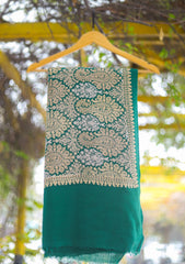 Pashmina Ari Work Shawl D - 135 - B Green