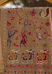 Pashmina Ari Work Shawl D - 126 - Brown