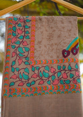 Pashmina Emboridered Shawl D - 164 - Brown