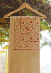 Wool Emboridered Shawl D - 02B - GOLDEN